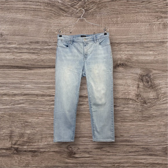 Talbots Denim - Talbots Straight Leg Crop Jean Womens 10P Light Wash Capri Stretch Denim Classic